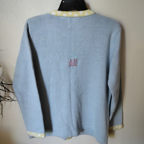 Storybook Knits Women's Shopping Mall Embroidered Cardigan Sweater - Picture 4 of 7